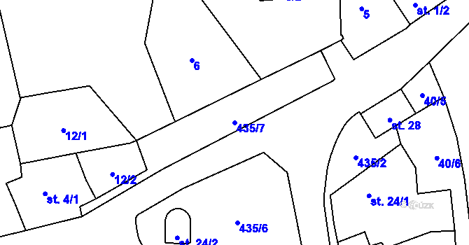 Parcela st. 435/7 v KÚ Klínovice, Katastrální mapa