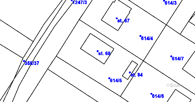 Parcela st. 68 v KÚ Chrbonín, Katastrální mapa