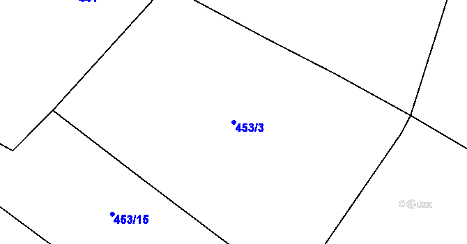 Parcela st. 453/3 v KÚ Chrbonín, Katastrální mapa