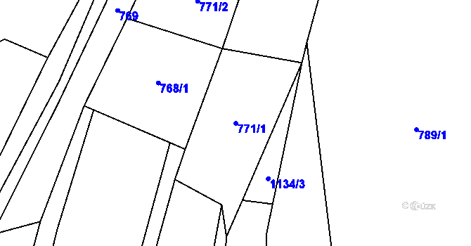 Parcela st. 771/1 v KÚ Chrbonín, Katastrální mapa