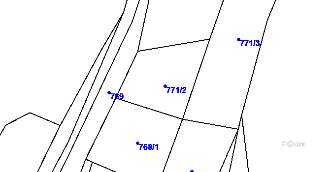Parcela st. 771/2 v KÚ Chrbonín, Katastrální mapa