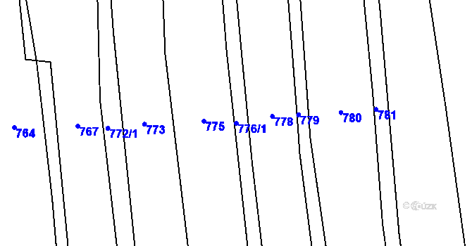 Parcela st. 776/1 v KÚ Chrbonín, Katastrální mapa