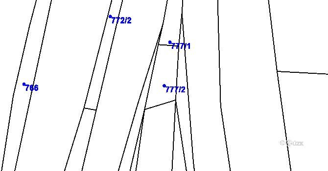 Parcela st. 777/2 v KÚ Chrbonín, Katastrální mapa