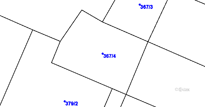 Parcela st. 367/4 v KÚ Chrbonín, Katastrální mapa