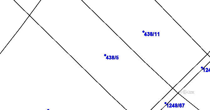 Parcela st. 438/5 v KÚ Chrbonín, Katastrální mapa