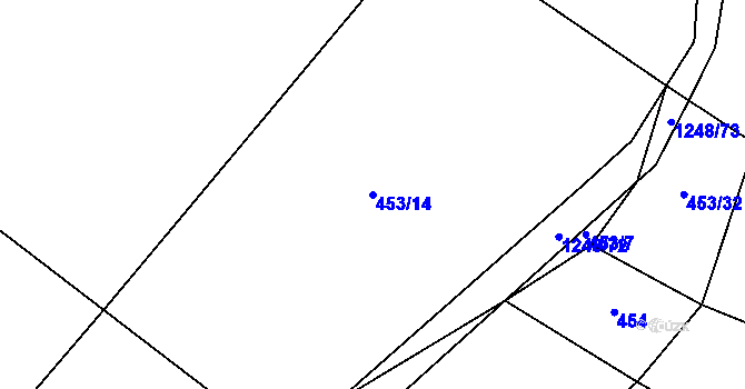 Parcela st. 453/14 v KÚ Chrbonín, Katastrální mapa