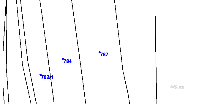 Parcela st. 787 v KÚ Chrbonín, Katastrální mapa
