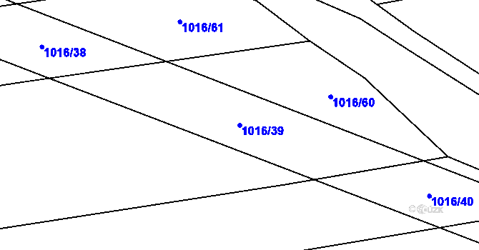 Parcela st. 1016/39 v KÚ Chrbonín, Katastrální mapa