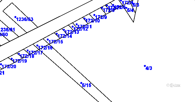 Parcela st. 5/10 v KÚ Chrlice, Katastrální mapa