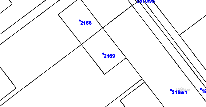 Parcela st. 2169 v KÚ Chrlice, Katastrální mapa