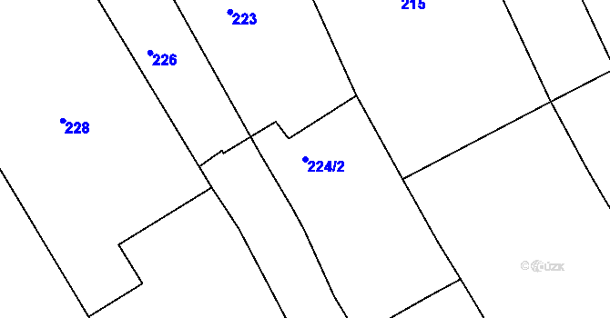 Parcela st. 224/2 v KÚ Chrlice, Katastrální mapa