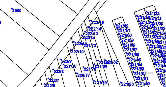 Parcela st. 221/73 v KÚ Chrlice, Katastrální mapa