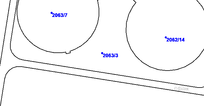 Parcela st. 2063/3 v KÚ Chrlice, Katastrální mapa