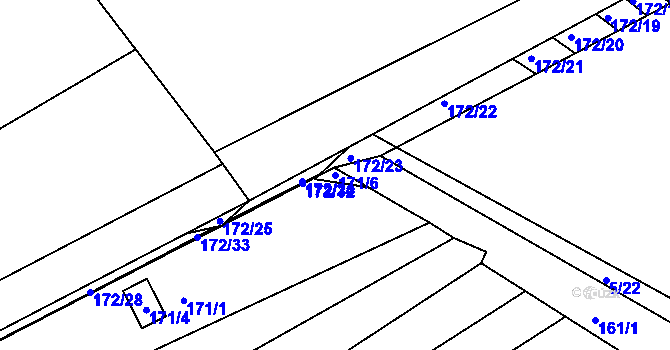 Parcela st. 171/6 v KÚ Chrlice, Katastrální mapa