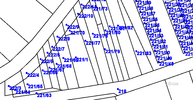 Parcela st. 221/78 v KÚ Chrlice, Katastrální mapa