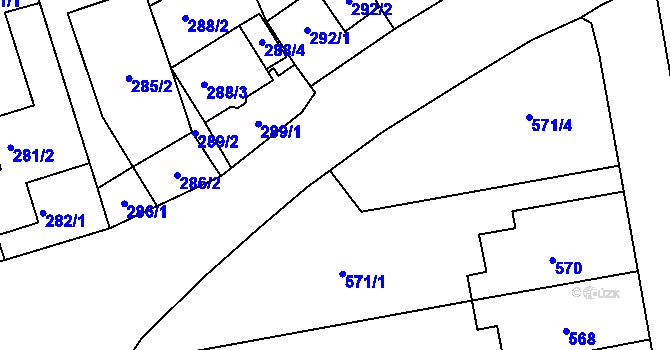 Parcela st. 571/9 v KÚ Chrlice, Katastrální mapa