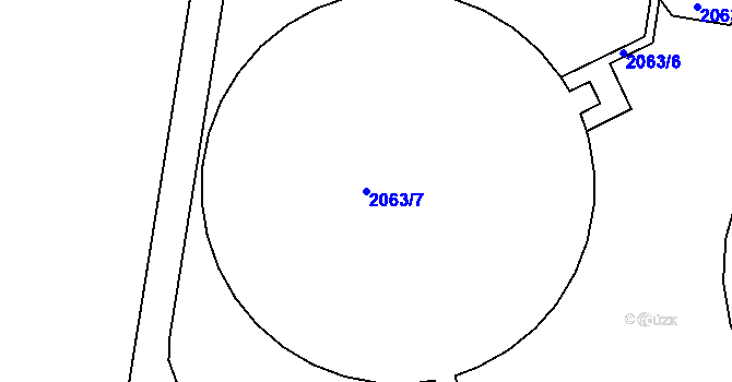 Parcela st. 2063/7 v KÚ Chrlice, Katastrální mapa