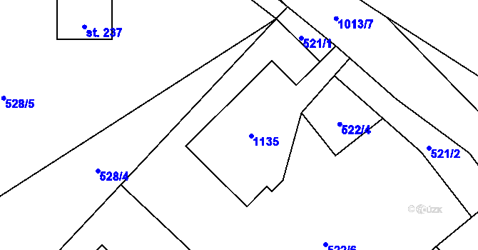 Parcela st. 46 v KÚ Chroboly, Katastrální mapa