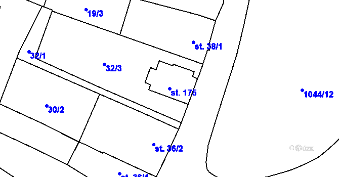 Parcela st. 175 v KÚ Chroboly, Katastrální mapa
