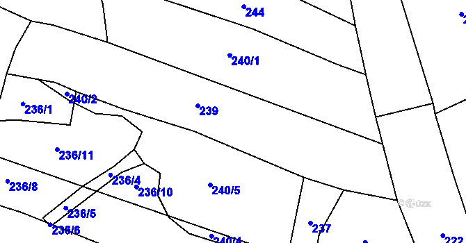 Parcela st. 240 v KÚ Chroboly, Katastrální mapa