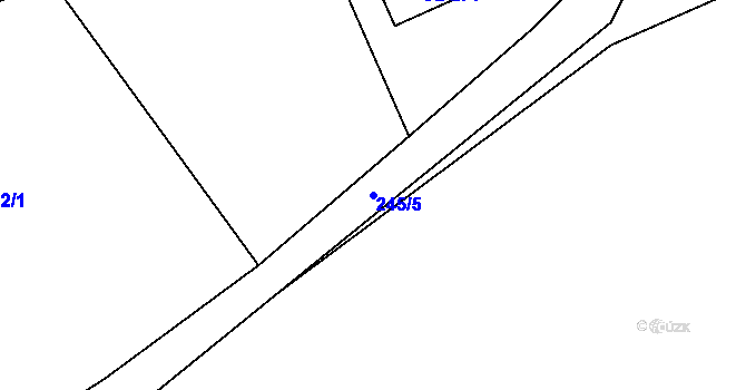 Parcela st. 245/5 v KÚ Chroboly, Katastrální mapa