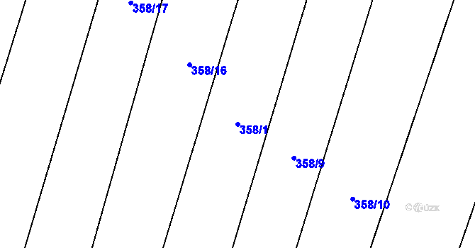 Parcela st. 358/1 v KÚ Chroboly, Katastrální mapa