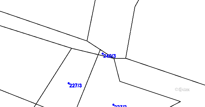 Parcela st. 240/3 v KÚ Chroboly, Katastrální mapa