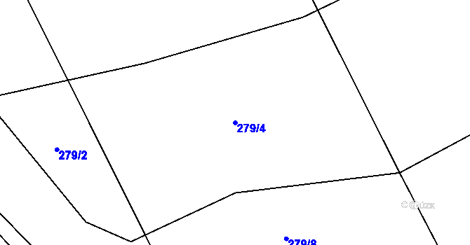 Parcela st. 279/4 v KÚ Chroboly, Katastrální mapa