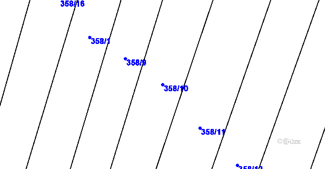 Parcela st. 358/10 v KÚ Chroboly, Katastrální mapa