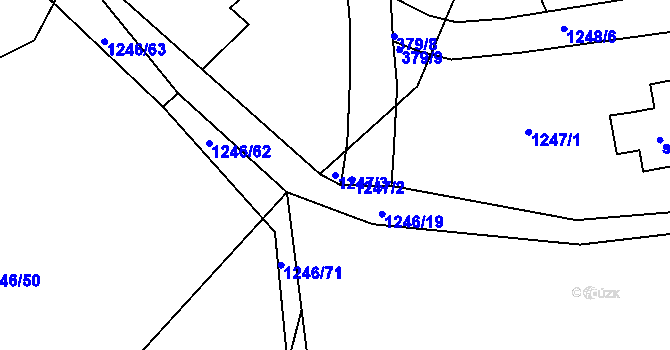 Parcela st. 1247/3 v KÚ Leptač, Katastrální mapa