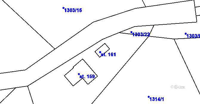 Parcela st. 161 v KÚ Leptač, Katastrální mapa