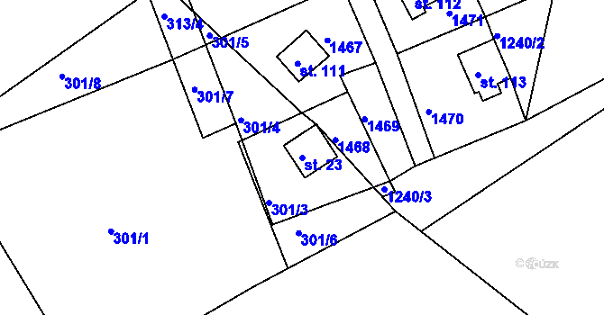 Parcela st. 23 v KÚ Rohanov u Prachatic, Katastrální mapa