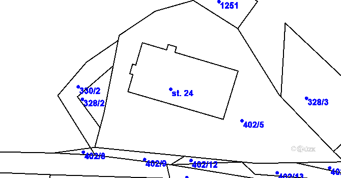Parcela st. 24 v KÚ Rohanov u Prachatic, Katastrální mapa