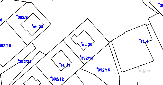Parcela st. 30 v KÚ Rohanov u Prachatic, Katastrální mapa
