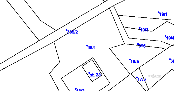 Parcela st. 18/1 v KÚ Rohanov u Prachatic, Katastrální mapa