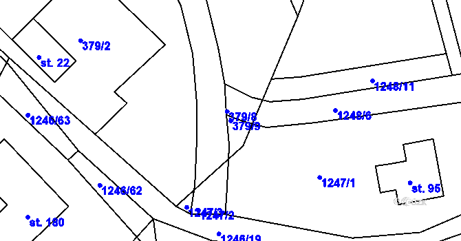 Parcela st. 379/9 v KÚ Rohanov u Prachatic, Katastrální mapa