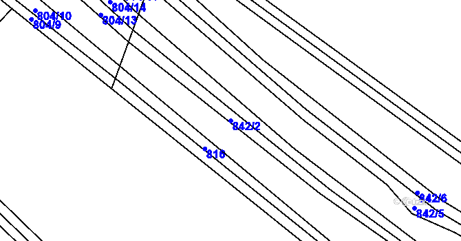 Parcela st. 842/2 v KÚ Záhoří u Chrobol, Katastrální mapa