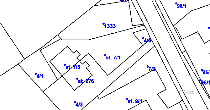 Parcela st. 7/1 v KÚ Chromeč, Katastrální mapa