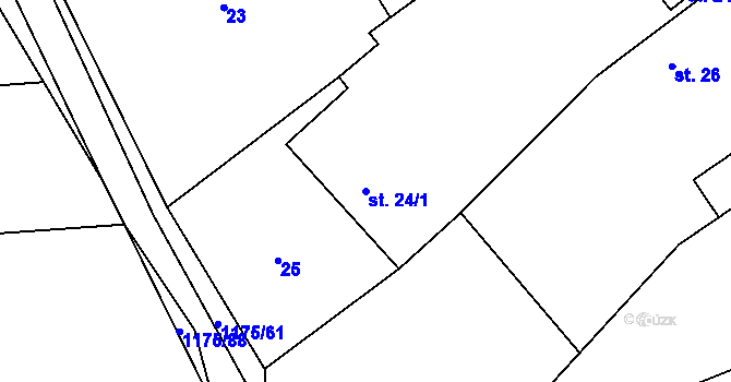 Parcela st. 24/1 v KÚ Chromeč, Katastrální mapa