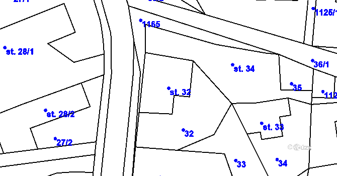 Parcela st. 32 v KÚ Chromeč, Katastrální mapa