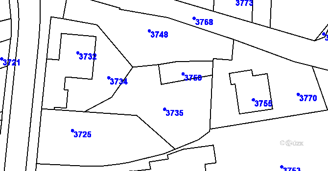 Parcela st. 33 v KÚ Chromeč, Katastrální mapa