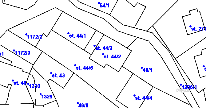 Parcela st. 44/2 v KÚ Chromeč, Katastrální mapa
