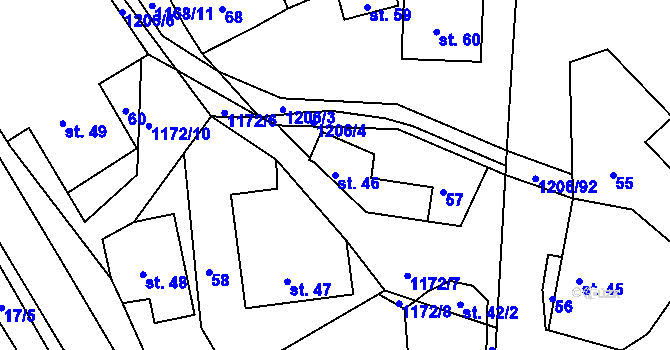 Parcela st. 46 v KÚ Chromeč, Katastrální mapa