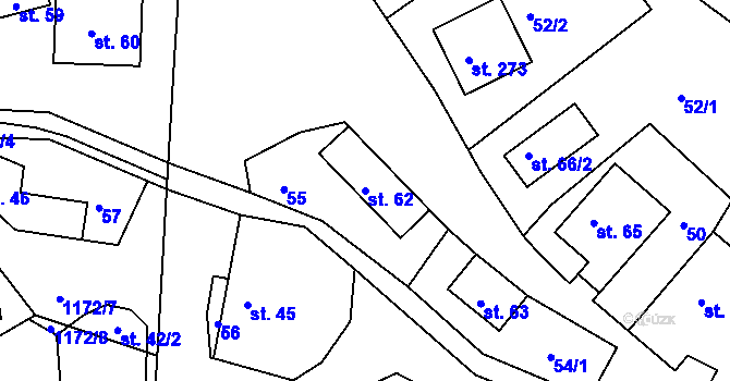 Parcela st. 62 v KÚ Chromeč, Katastrální mapa