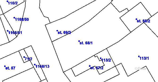 Parcela st. 68/1 v KÚ Chromeč, Katastrální mapa
