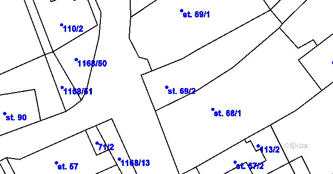 Parcela st. 69/2 v KÚ Chromeč, Katastrální mapa