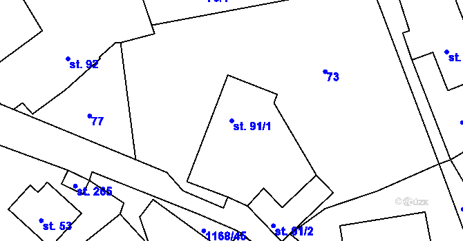 Parcela st. 91/1 v KÚ Chromeč, Katastrální mapa