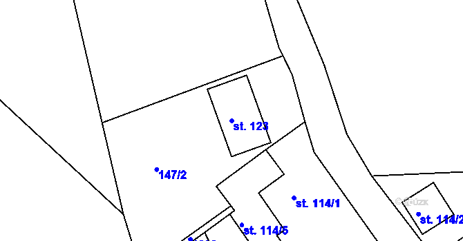Parcela st. 123 v KÚ Chromeč, Katastrální mapa