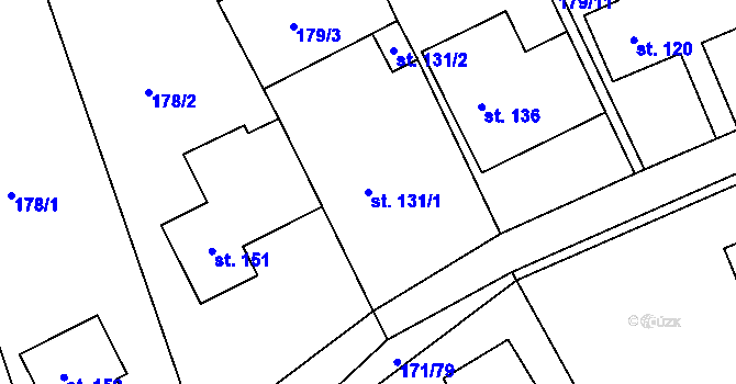Parcela st. 131/1 v KÚ Chromeč, Katastrální mapa