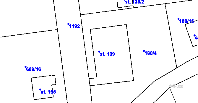 Parcela st. 139 v KÚ Chromeč, Katastrální mapa